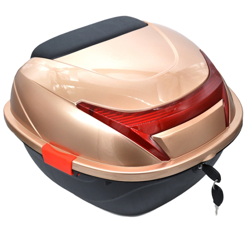 摩托车尾箱电动车尾箱 摩托车后备箱 电瓶车工具箱 黑色大空间储物箱 加厚料 中号：宝蓝