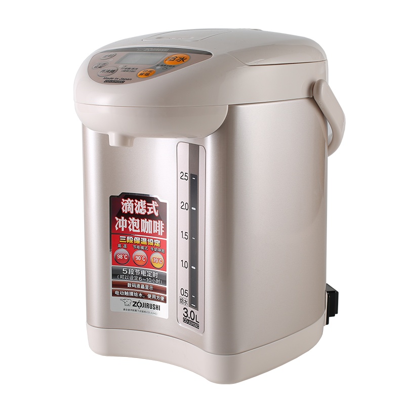 象印(ZO JIRUSHI)电水瓶CD-JUH30C日本进口温控器按键式电热水瓶保温家用微电脑电动出水烧水壶 3L 桃红