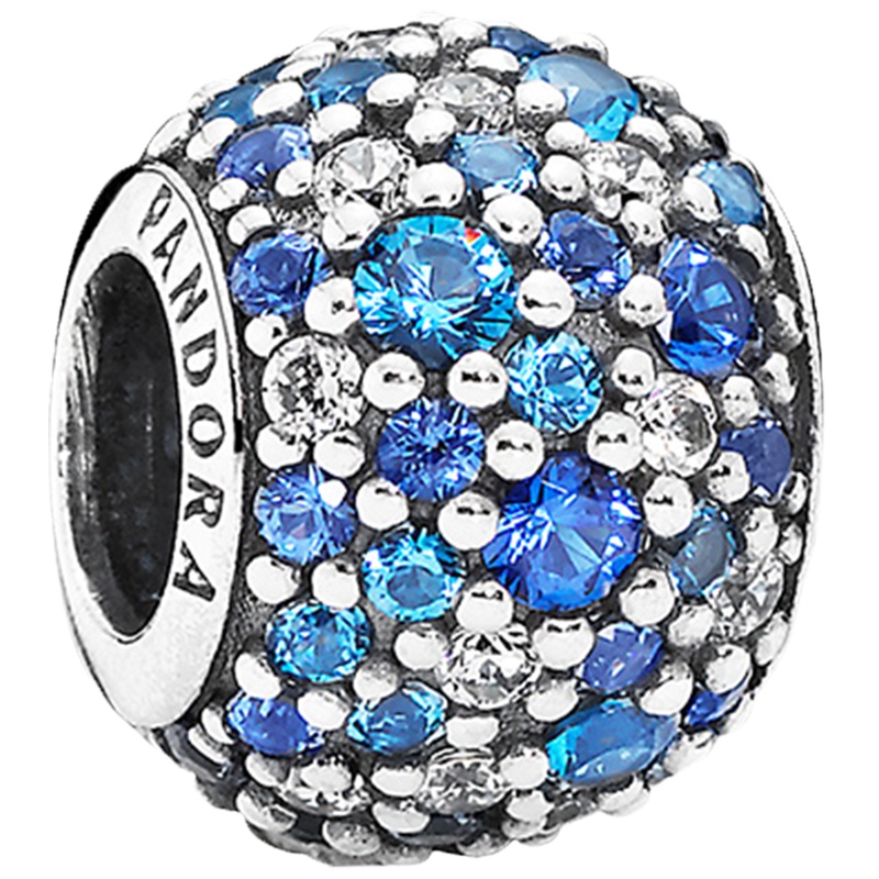 PANDORA潘多拉 天空蓝色密镶 925银串珠 791261NSBMX