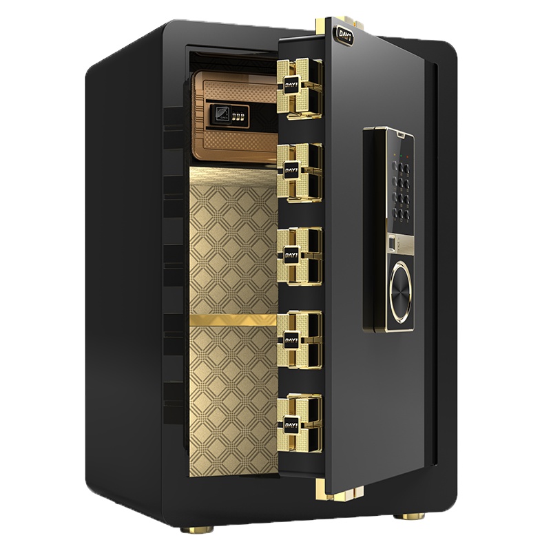 [大一]保险柜 家用小型迷你保险箱25CM 密码款防盗全钢保险箱入墙办公室文件保管柜箱 土豪金