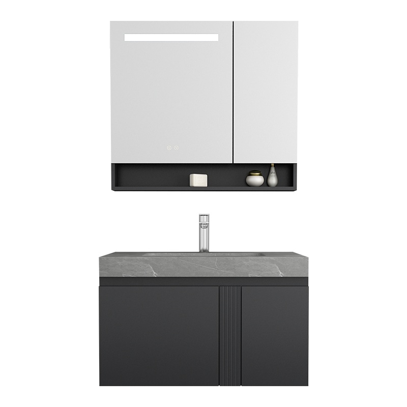 安华现代简约实木浴室柜组合家用洗脸盆