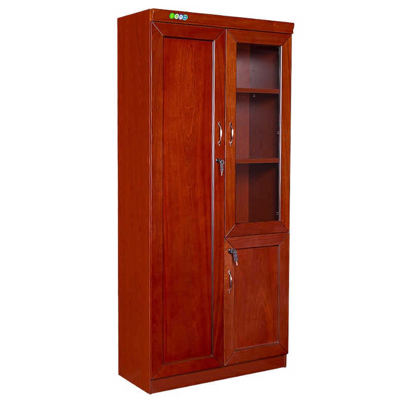 [红心家居]办公室资料柜档案柜油漆书柜实木贴皮书橱柜2门文件柜