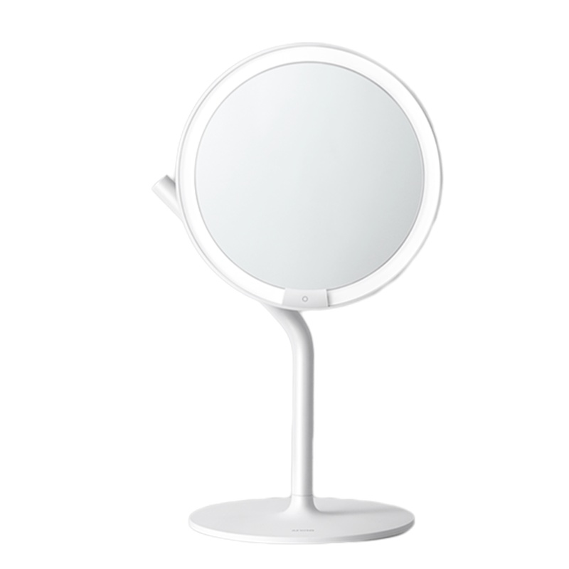 AMIRO化妆镜mini 2.0版小魔镜台式led灯桌面便携网红少女美妆镜发光带灯镜子白色