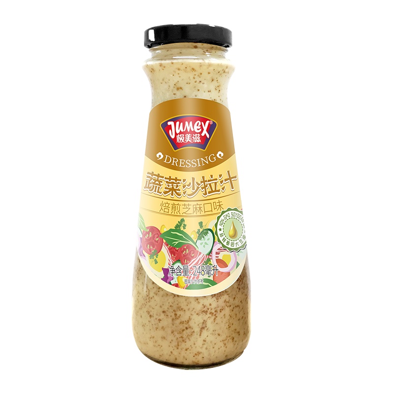 极美滋蔬菜沙拉汁焙煎芝麻口味248ml水果沙拉凉拌面蘸料