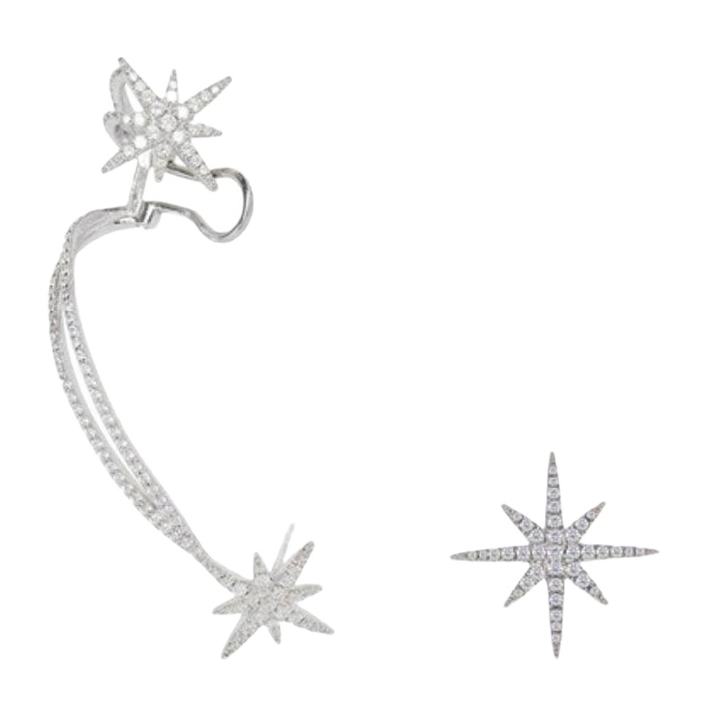 APM Monaco[赵薇、周迅明星同款]女士 不对称S925银星星 耳钉 AE8426OX