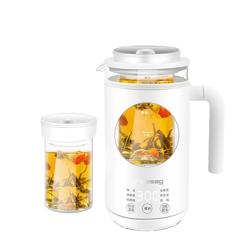 grossag GRE0706智能保温 Mini炖盅杯煮茶壶 迷你养生壶(炖盅款) 0.7L