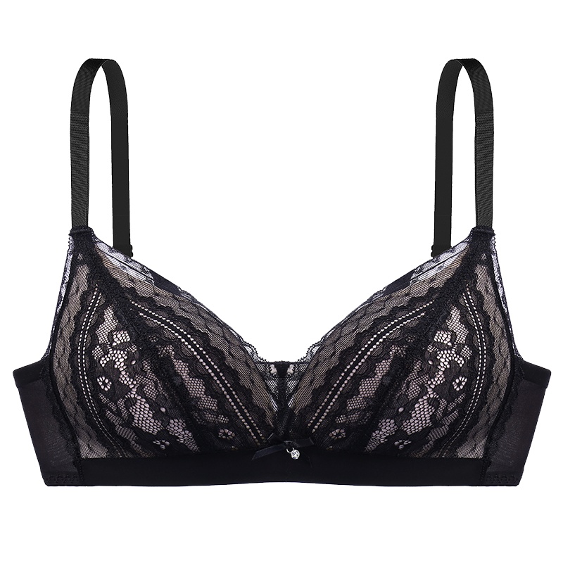 都市丽人高贵魅惑深v无钢圈蕾丝女士文胸内衣1B9142