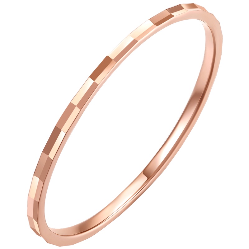 周六福(ZHOULIUFU)18K金戒指女多彩轻奢Au750玫瑰金素金彩金小指环戒指KI015177