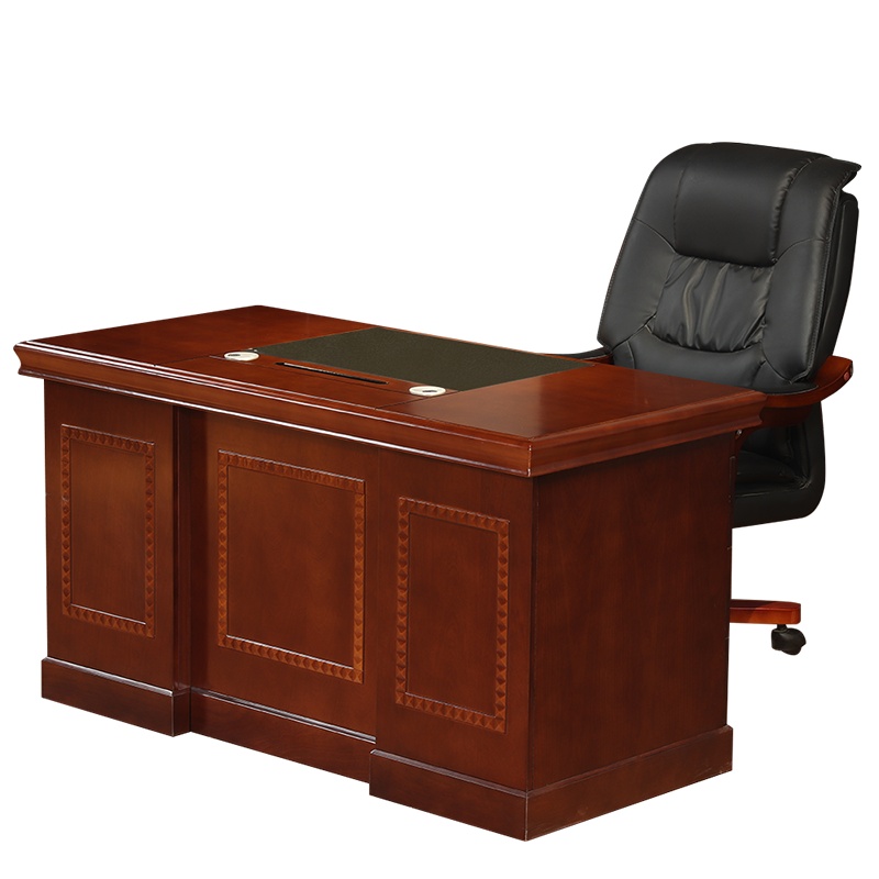 巨高家具中式实木贴皮油漆办公桌班桌 默认胡桃色
