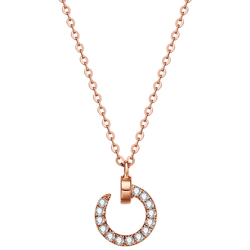 金一 18K金锆石C大调女士K金项链套链 (定价)CEC009