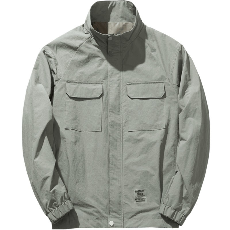 千纸鹤男装夹克春秋新款韩版潮流休闲帅气立领工装外套30201