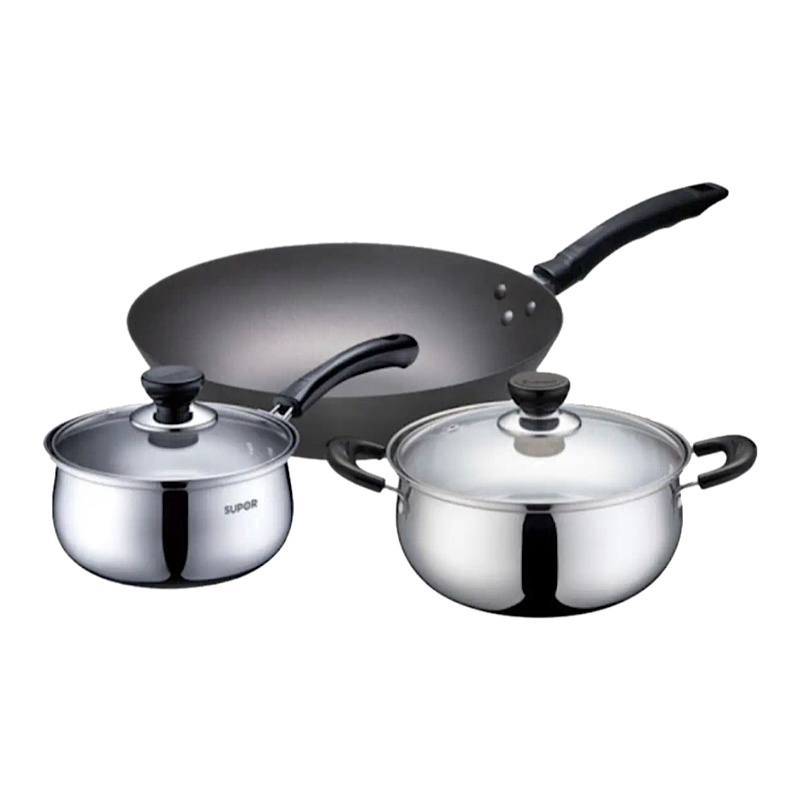 苏泊尔(Supor)火红点雅丽不粘锅三件套VTP1601T