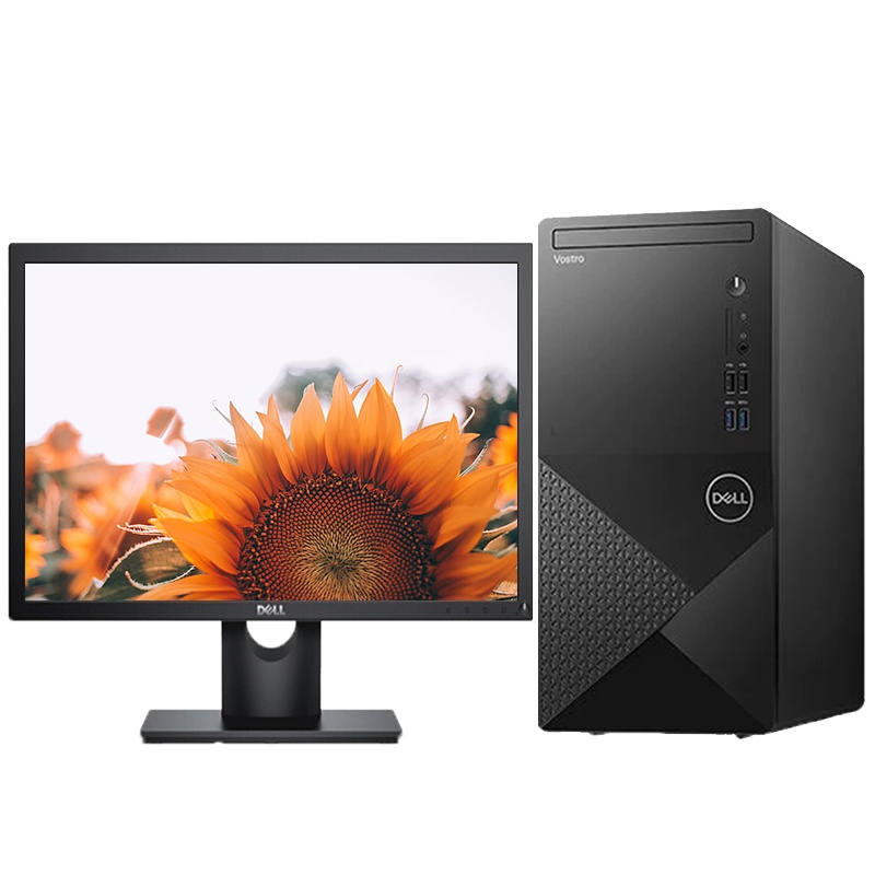 戴尔(DELL)成就Vostor3888(Intel i3-10100 4GB 1TB 27英寸屏 集显 无光驱) 商用办公 家用娱乐 企业采购 性价比机 台式电脑