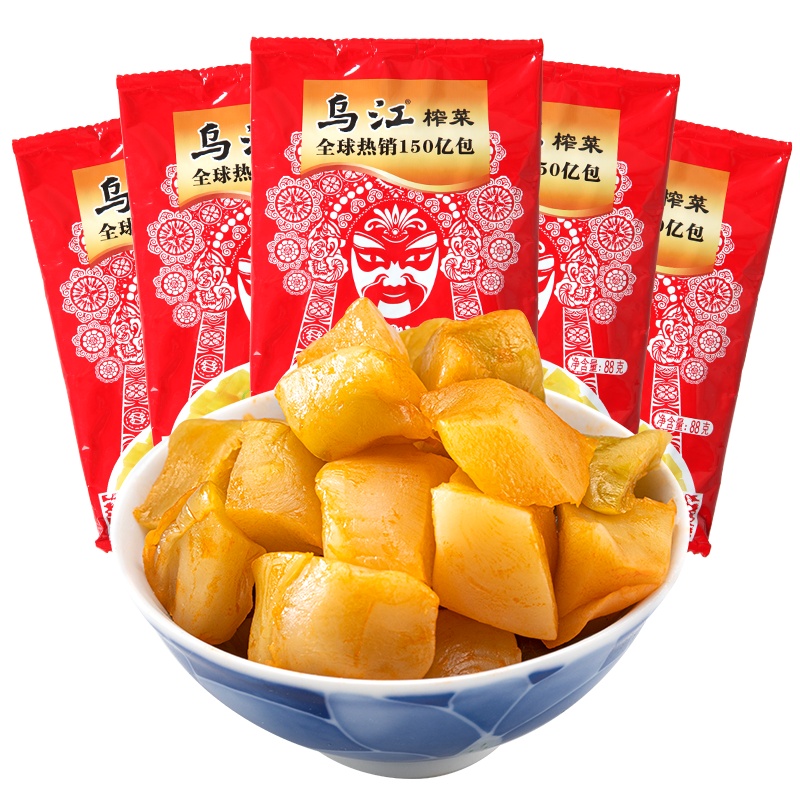 乌江脆口榨菜芯88g*5袋 袋装 儿童榨菜酱菜下饭开味小菜 鲜爽脆口 口口回味