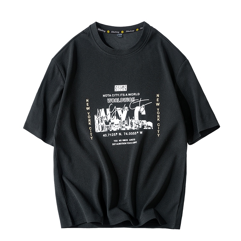 稻草人(Mexican)夏季男士纯色短袖T恤潮流印花半袖男装上衣服韩版夏装潮牌T