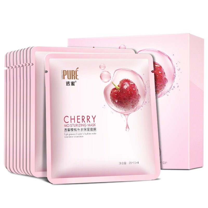 透蜜樱桃深层补水保湿面膜贴 舒缓修护亮肤滋润10片装
