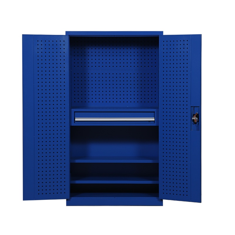 豫亿腾 对双开单抽多功能重型工具柜 车间用双开门储物柜 加厚五金收纳箱抽屉式铁皮刀具柜子 可定制