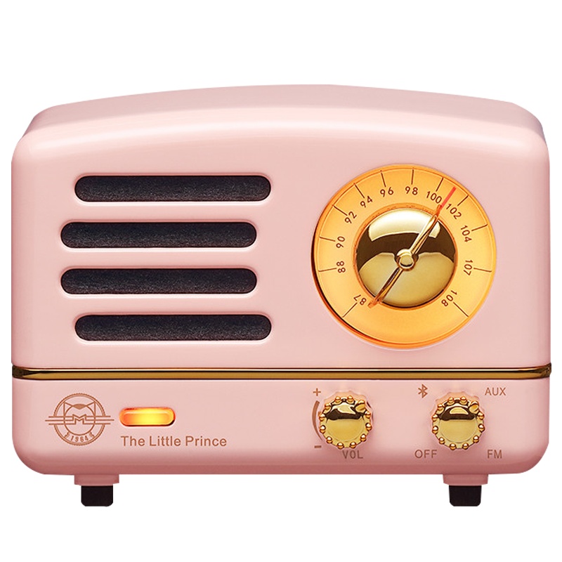 猫王收音机 猫王小王子奥黛丽粉蓝牙音箱小型迷你小音响 无线蓝牙音响小 便携式复古音响家用音箱
