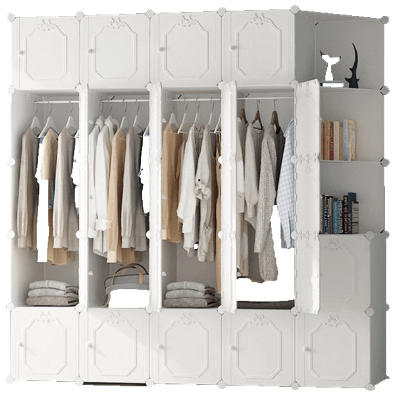 简易衣柜现代简约布组装实木家用卧室衣橱挂出租房用塑料收纳柜子 24小时快此项 6以上组装安心抵