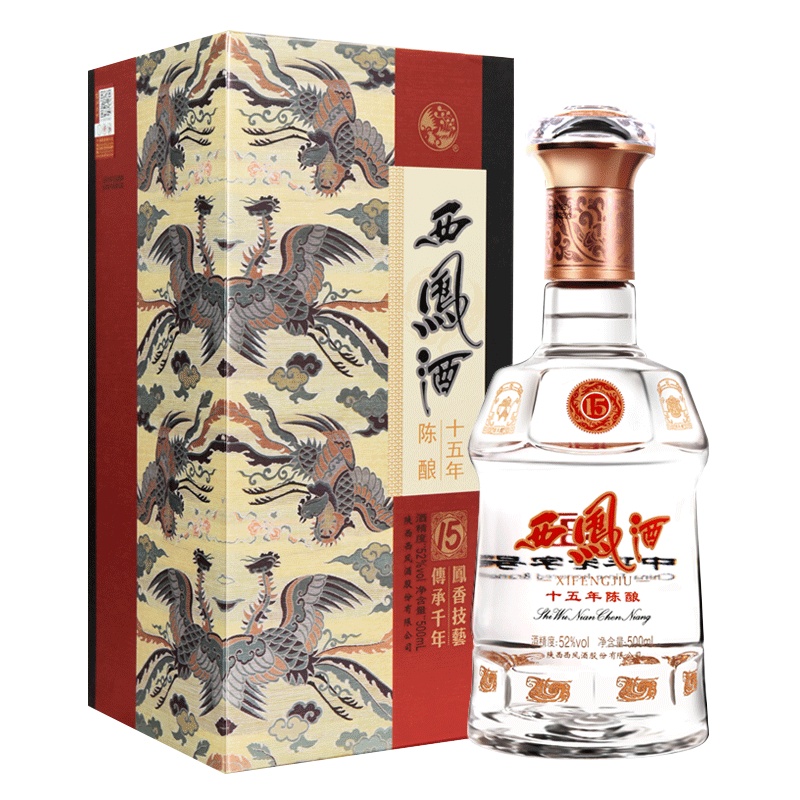 西凤酒 十五年陈酿 52度 500ml单瓶装 凤香型白酒