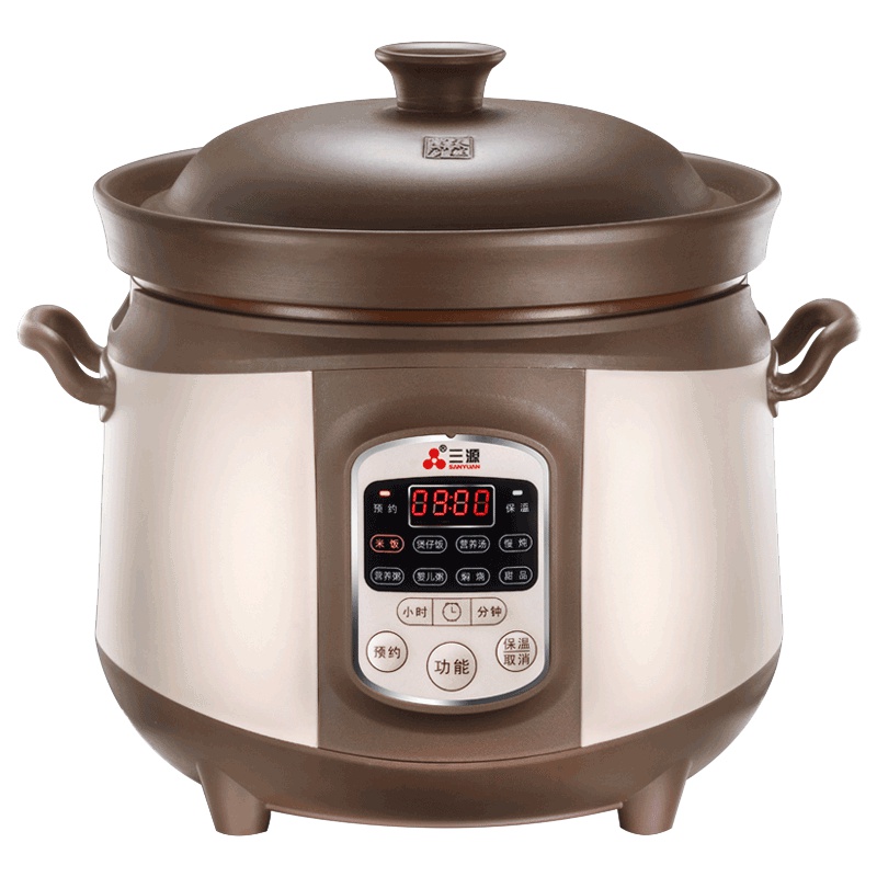 三源(SANYUAN)家用全自动紫砂电饭锅4L 多功能紫砂锅 底盘加热 紫砂内胆4~7人煲汤煮粥新品上线