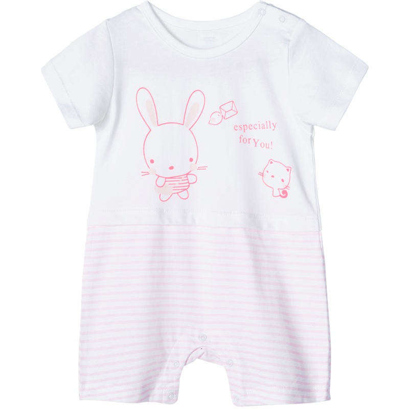 贝贝怡男女宝宝纯棉哈衣夏季新款婴幼儿短袖连体衣192L230