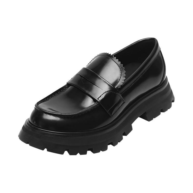 亚历山大·麦昆 ALEXANDER MCQUEEN 女士牛皮革Wander乐福鞋厚底鞋单鞋666328 WHZ80