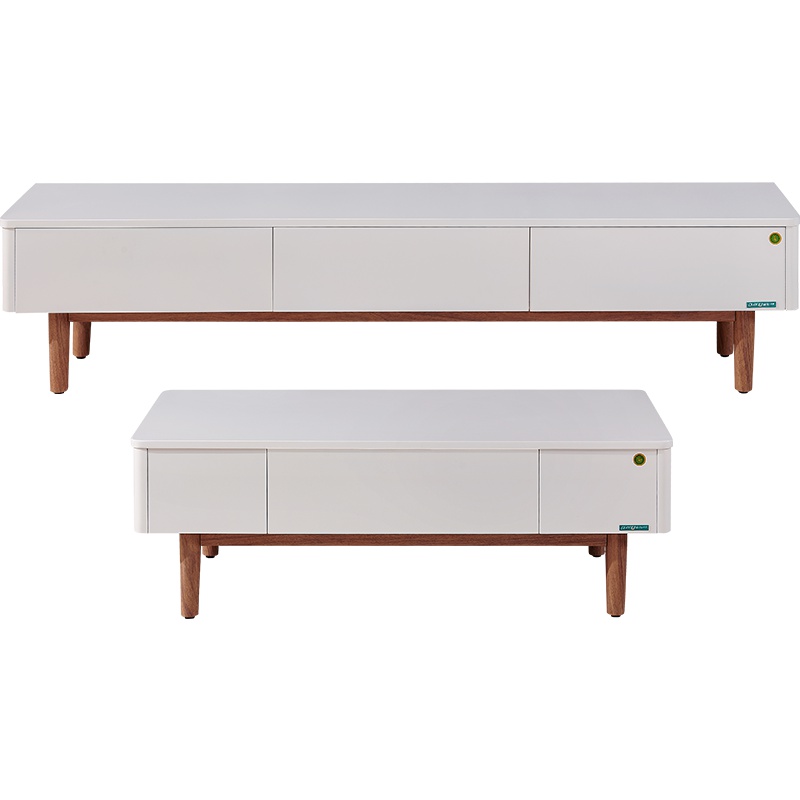 全友家居 北欧客厅小户型茶几电视柜 120751