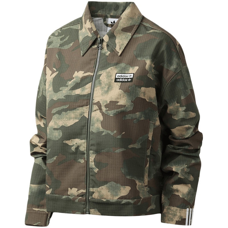 adidas阿迪达斯三叶草女装运动服休闲迷彩夹克外套ED7458