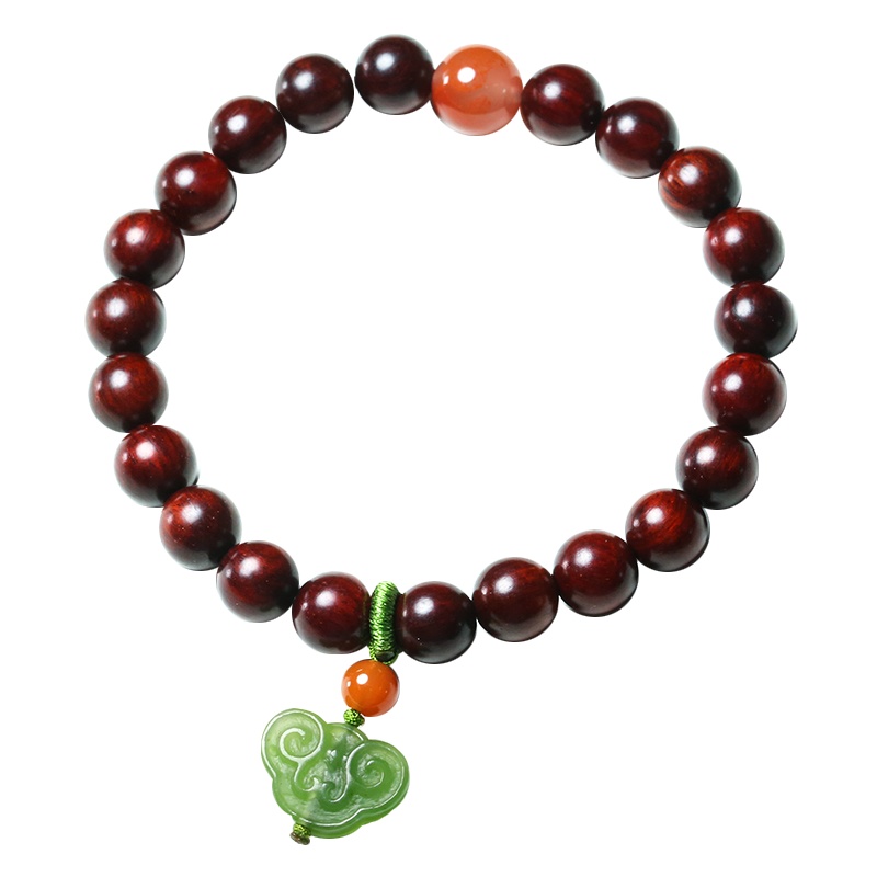 月印百川 小叶紫檀圆珠手串 高密度顺纹木佛珠情侣款吉祥如意单圈手串