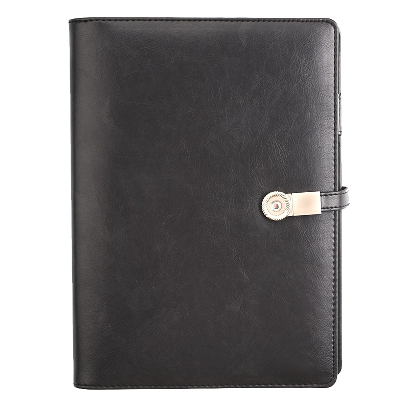 优必利 商务可充电笔记本/记事本定制logo可印刷仿皮面笔记本带充电宝/U盘文具会议送礼A5活页本套装 55525