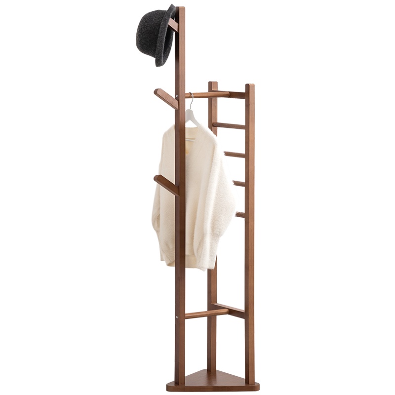 老竹匠 简易落地衣帽架租房家用挂衣架现代简约卧室衣架办公室收纳架挂包架楠竹立式置物架客厅门口衣服架子