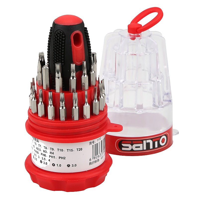 赛拓(SANTO)1110 30件套宝塔精密螺丝批套装 手机维修组套螺丝刀改锥套装