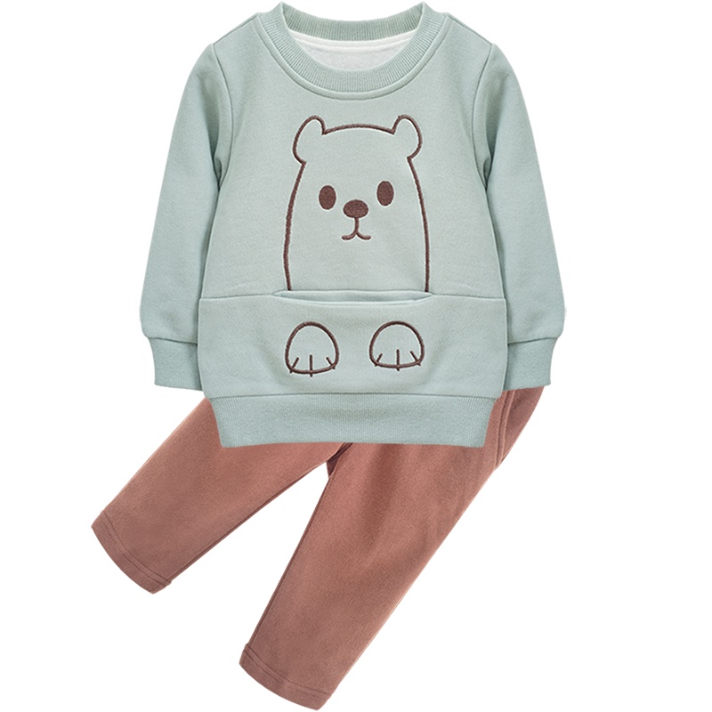 婴姿坊男童春秋新款套装长袖圆领休闲两件套儿童宝宝运动装