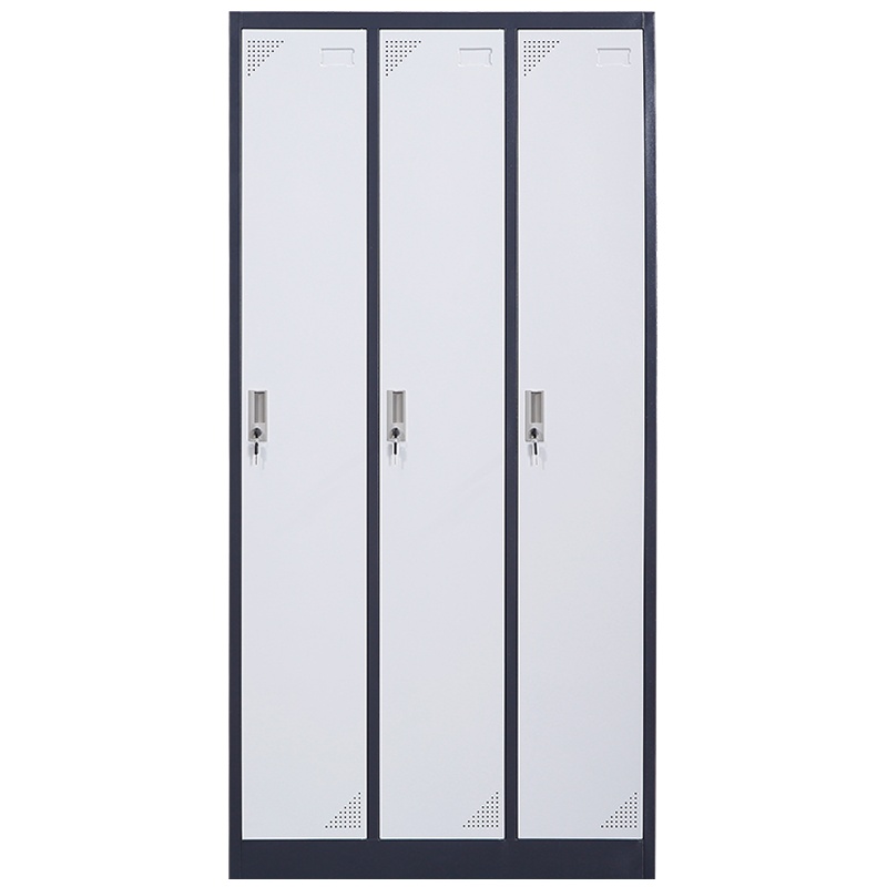 三圣 办公家具加厚三门套色铁皮柜更衣柜 员工储物柜 存放鞋包柜 其他金属更衣柜多功能