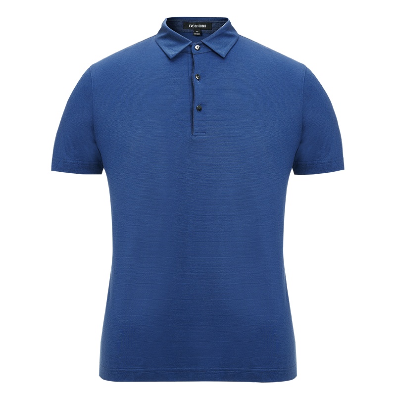 依文男装商务修身翻领棉短袖T恤polo衫桑蚕丝EF660852