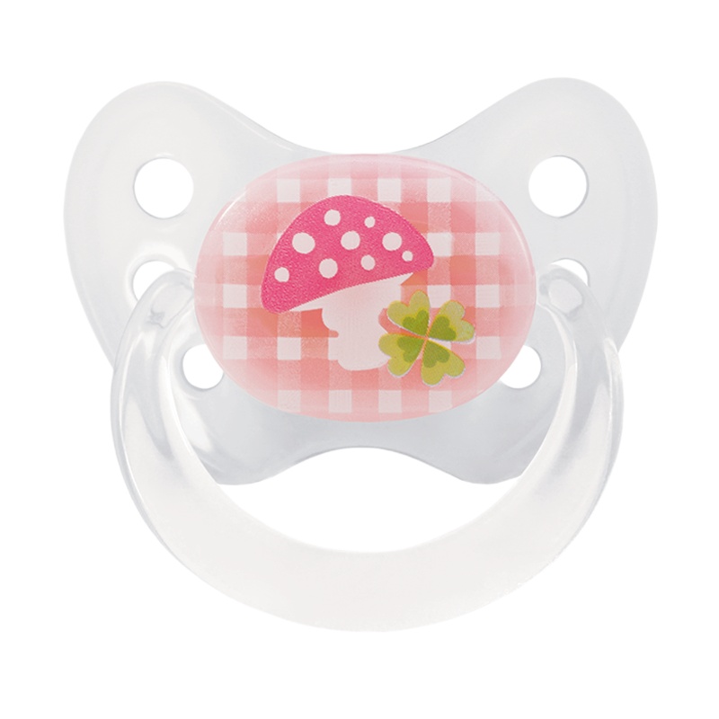 Dentistar安抚奶嘴德国进口柔软硅质拒绝畸形设计0-6个月宝宝(一只装)72204-粉菇