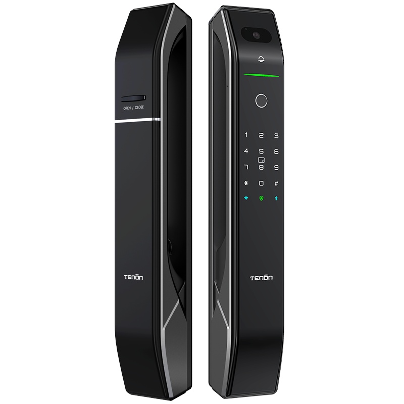 亚太天能(TENON)微信智能指纹锁家用指纹密码锁电子门锁 A6F枪金黑