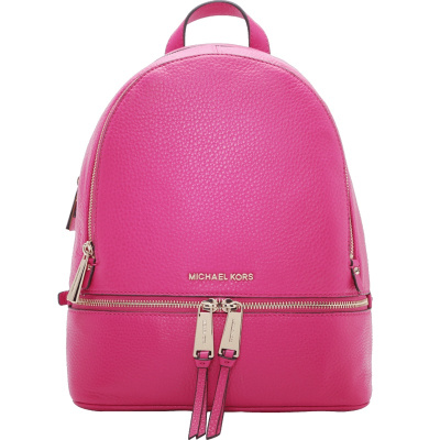 MICHAEL KORS Rhea Zip 双肩包中号 字母金属标粒面皮30S5GEZB1L金扣