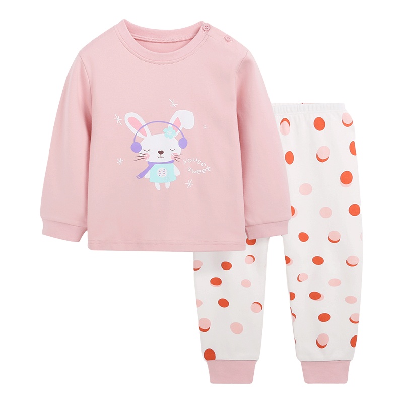 猫人[纯棉贴身舒适]秋衣秋裤宝宝卡通睡衣套装家居服儿童内衣套装