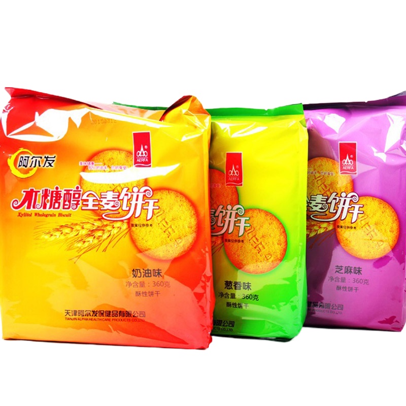 阿尔发木糖醇全麦饼干(奶油味)360g