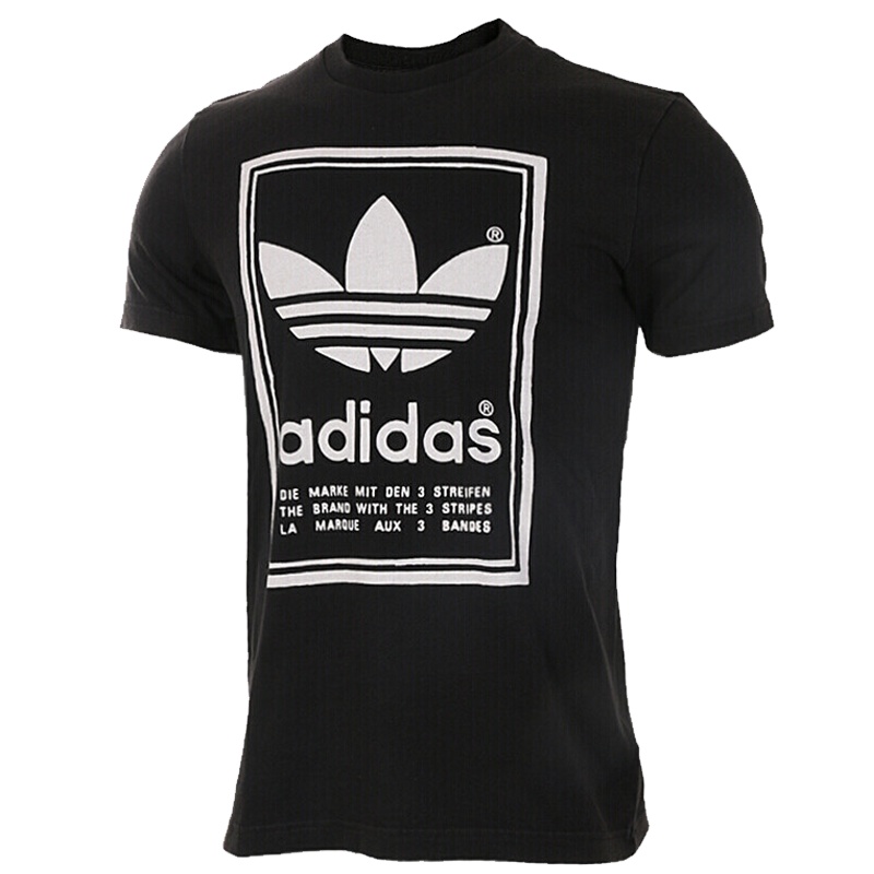 阿迪达斯(adidas)三叶草夏季新款男子圆领透气休闲短袖T恤BP6154