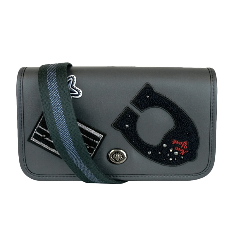 COACH 蔻驰 斜挎包女包 手拿包 女士皮质手拿单肩斜挎两用包