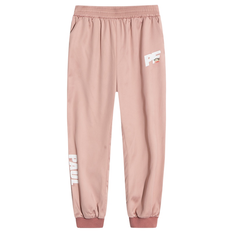 PaulFrank/大嘴猴女裤春秋新款休闲运动长裤九分裤宽松bf潮 粉红色 M