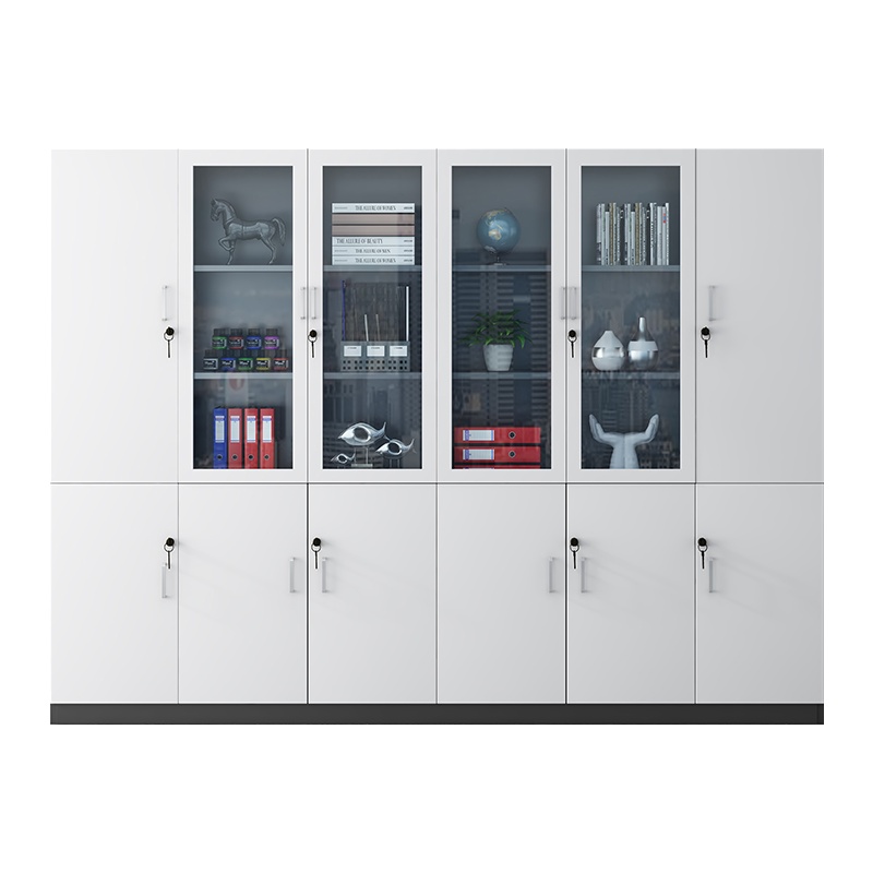 兴福隆办公室书柜木质文件柜资料档案柜储物柜带锁柜子板式书架带玻璃门