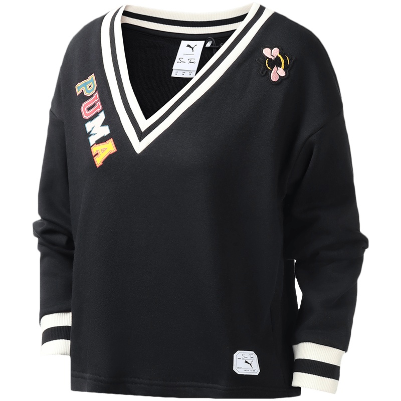 PUMA彪马黑标女装运动服SUE TSAI休闲V领针织卫衣595260