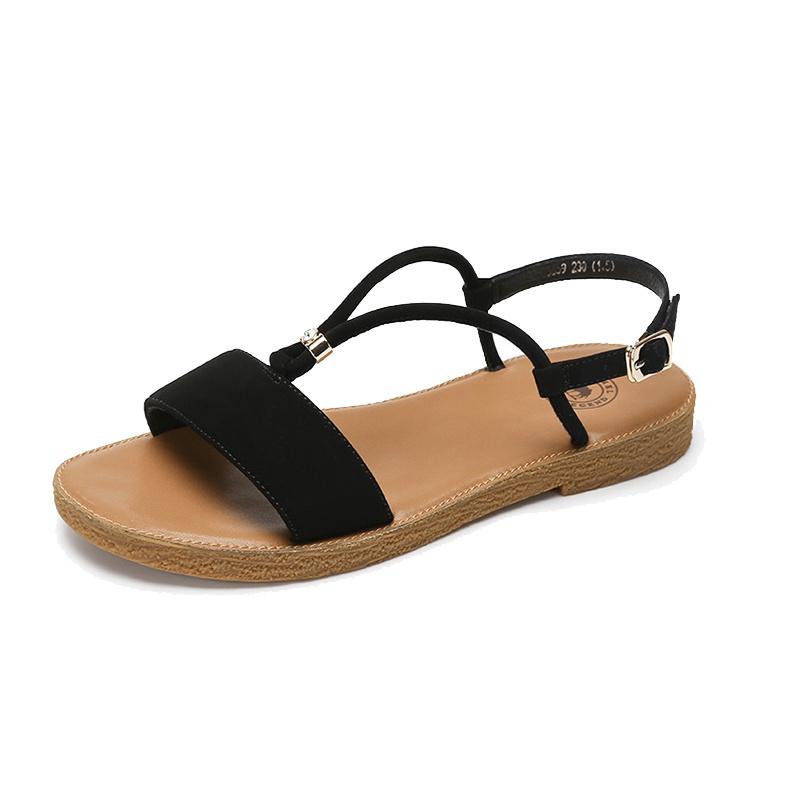 骆驼2020夏季新品少女轻便时尚舒适好搭平底一字扣软底凉鞋