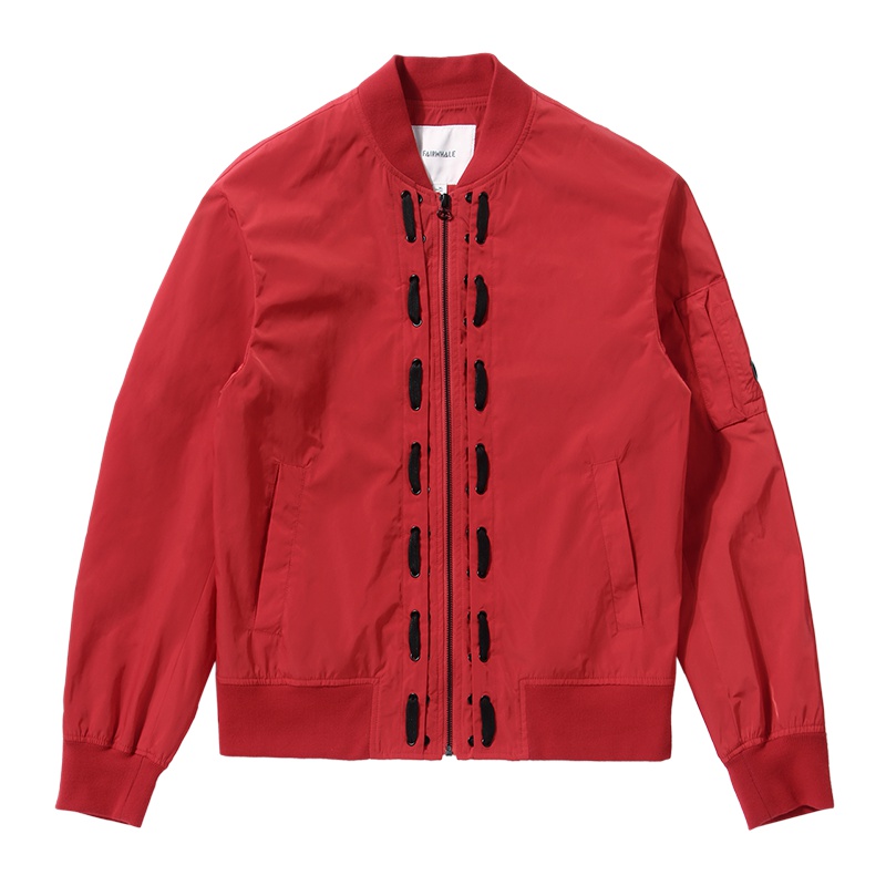 马克华菲夹克男士春季新款背后个性印花潮流短款外套