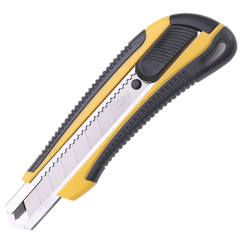 得力(deli) 包胶自锁美工刀壁纸刀裁纸刀地毯刀8刀头 DL4230/