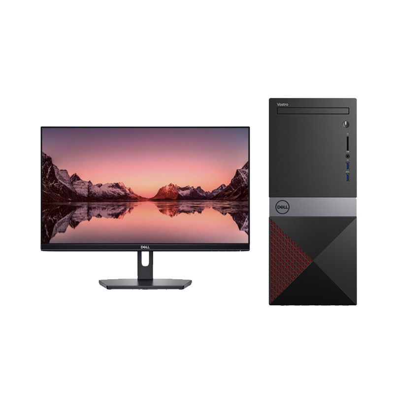 戴尔(DELL)V3671-13N8R(I3-9100/8G内存/1T机械硬盘/集成显卡)定制②+SE2419HR-23.8英寸显示器